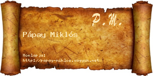 Pápay Miklós névjegykártya