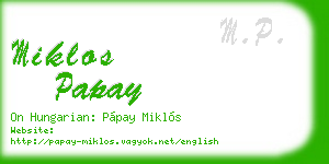 miklos papay business card